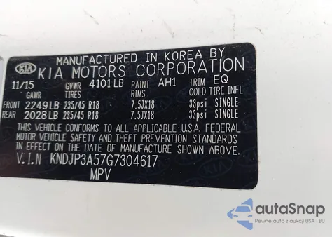 2016 Kia Soul + z USA, uszkodzony, nr VIN KNDJP3A57G7304617